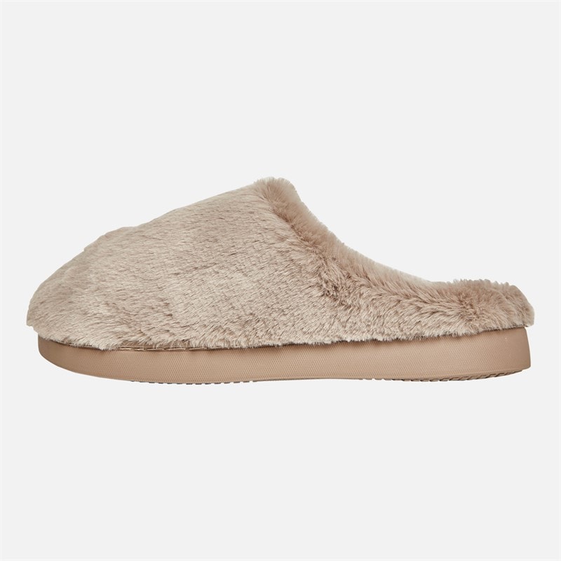 Board Angels Womens Candice Borg Fleece Mule Slippers Mink - Image 2