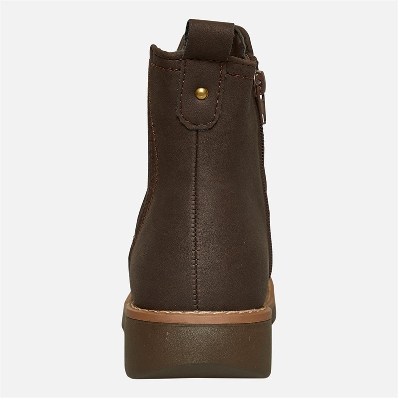 Board Angels Womens Ella Wedge Chelsea Boots Brown - Image 3