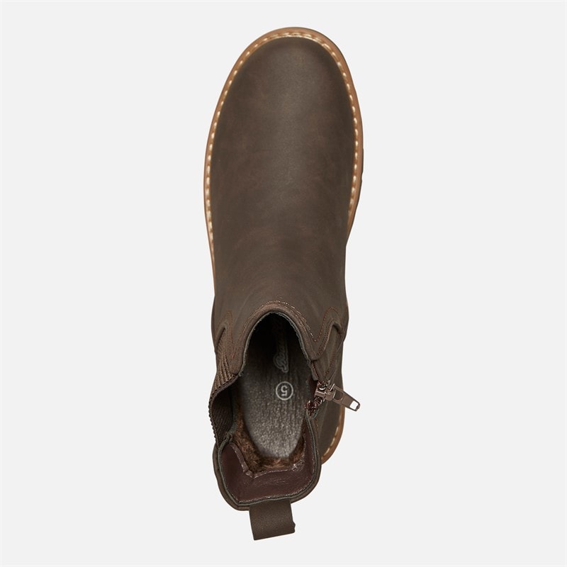 Board Angels Womens Ella Wedge Chelsea Boots Brown - Image 4