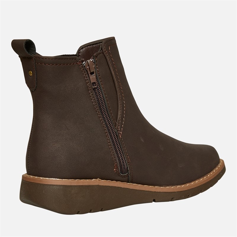 Board Angels Womens Ella Wedge Chelsea Boots Brown - Image 5