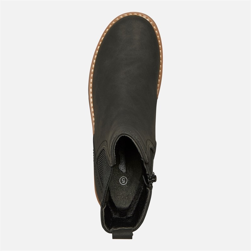 Board Angels Womens Ella Wedge Chelsea Boots Black - Image 4