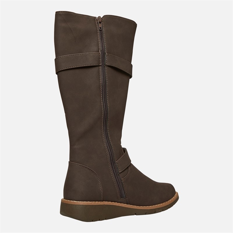Board Angels Womens Oldenburg Knee High Wedge Boots Brown - Image 4