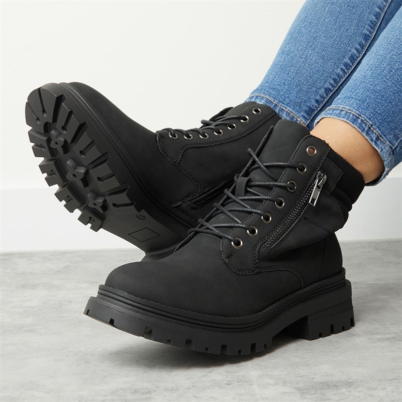 Board Angels Womens Mitton Boots Black - Image 5
