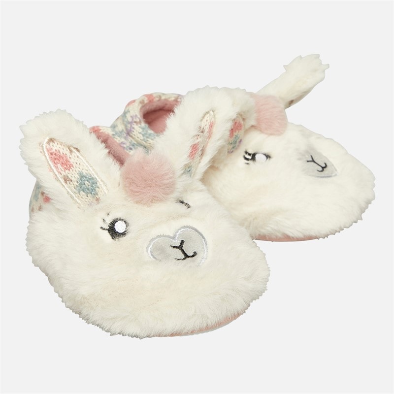 Board Angels Girls Alpaca Mule Slippers Cream/Multi - Image 1