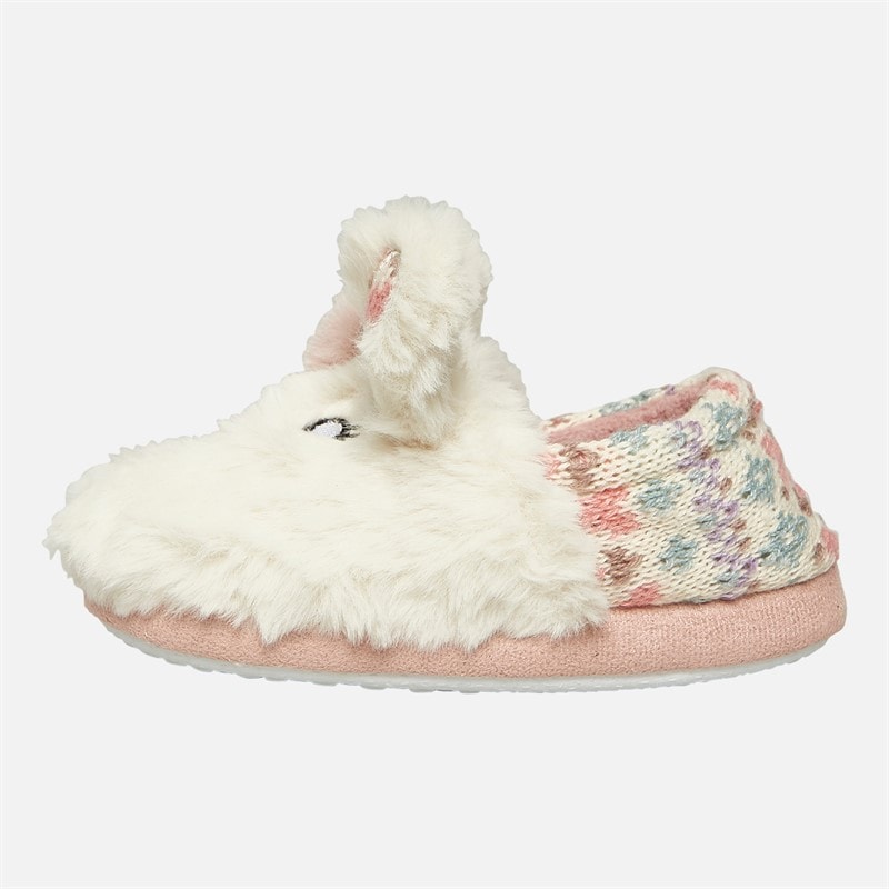 Board Angels Girls Alpaca Mule Slippers Cream/Multi - Image 2