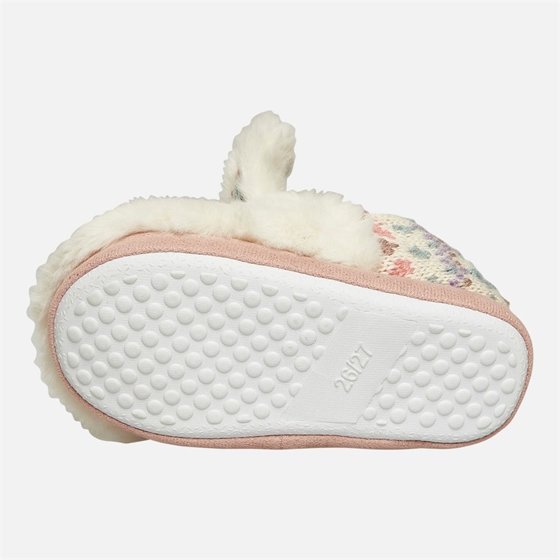 Board Angels Girls Alpaca Mule Slippers Cream/Multi - Image 3