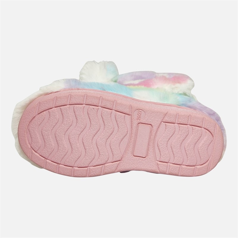 Board Angels Girls Unicorn Bootie Slippers White/Multi - Image 3