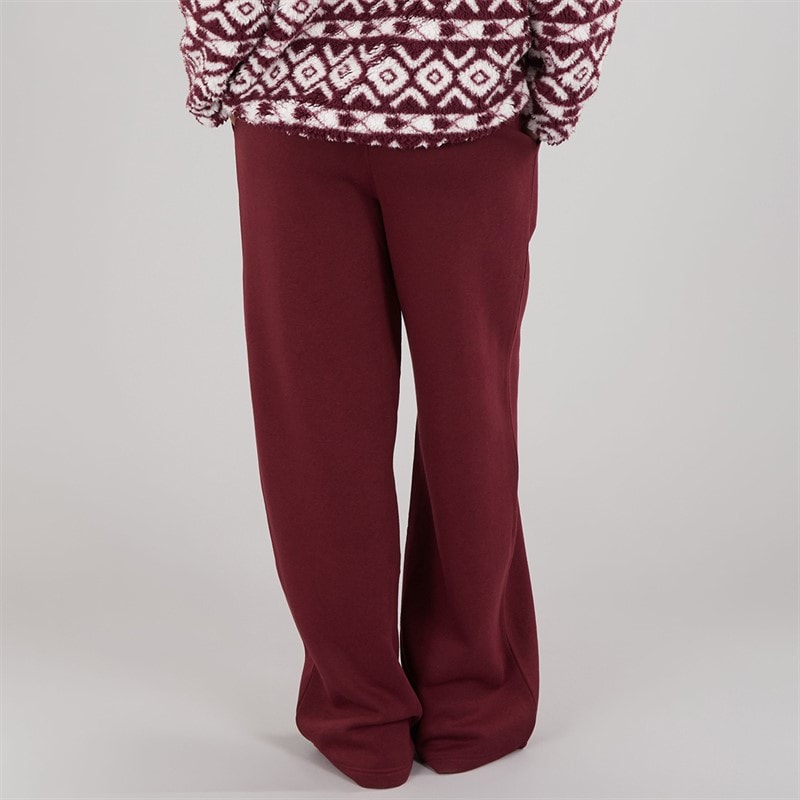Board Angels Womens Open Hem Joggers Burgundy - Image 2