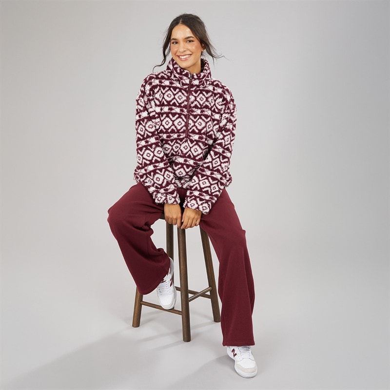 Board Angels Womens Open Hem Joggers Burgundy - Image 3