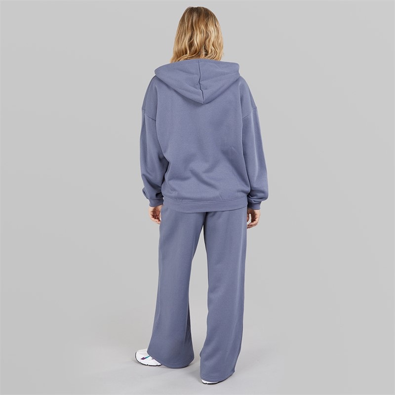 Board Angels Womens Oversized Zip Through Hoodie And Wide Leg Joggers Tracksuit Dusty Blue - Image 2