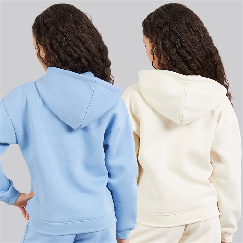 Board Angels Girls Two Pack Zip Through Hoodies Baby Blue/Off White Baby Blue/Off-White - Image 2
