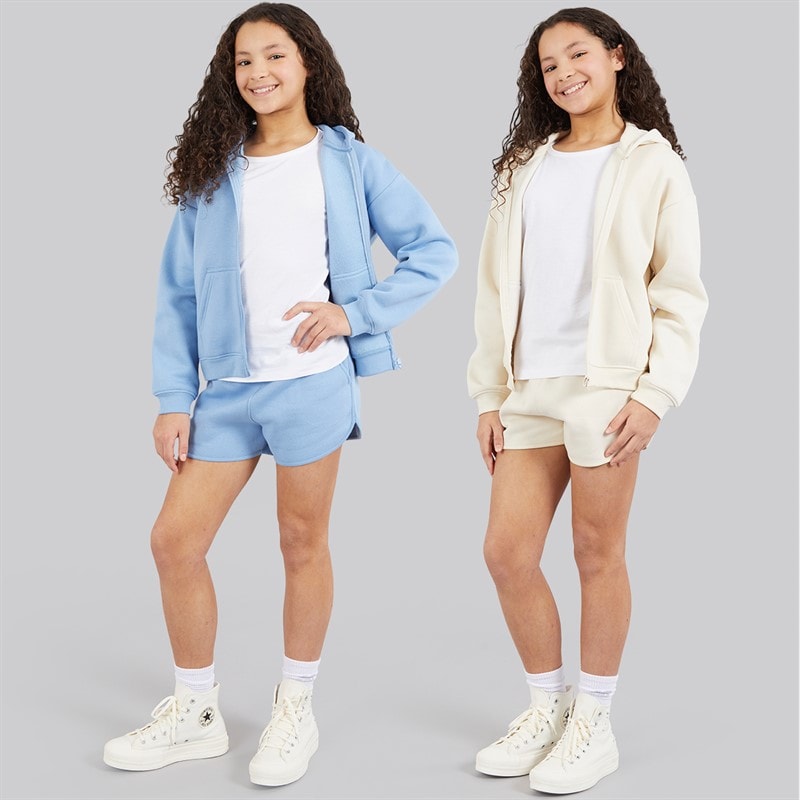 Board Angels Girls Two Pack Zip Through Hoodies Baby Blue/Off White Baby Blue/Off-White - Image 3