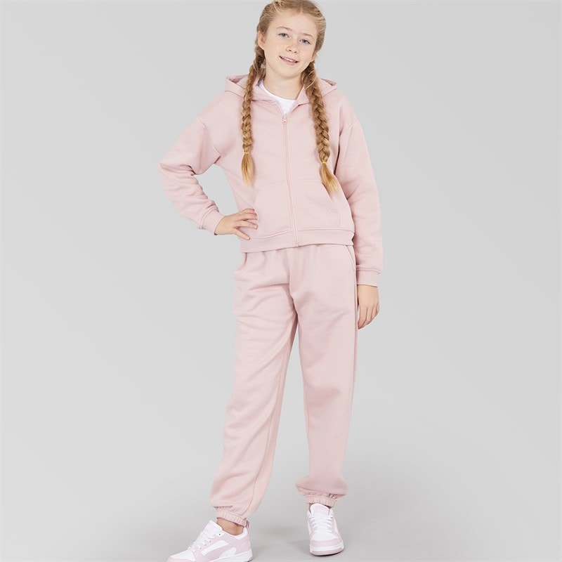 Board Angels Girls Zip Through Hoodie And Joggers Set Baby Pink