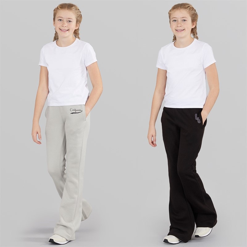 Board Angels Girls Two Pack Flared Joggers Light Grey/Black Lt Grey/Black - Image 4