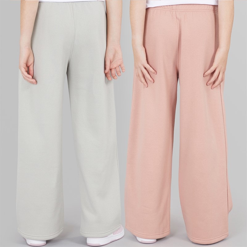 Board Angels Girls Two Pack Wide Leg Joggers Light Grey/Dusky Pink Lt Grey/Dusky Pink - Image 2