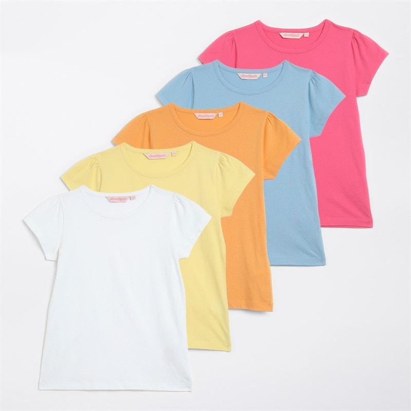 Board Angels Girls Five Pack T-Shirts Multi - Image 1