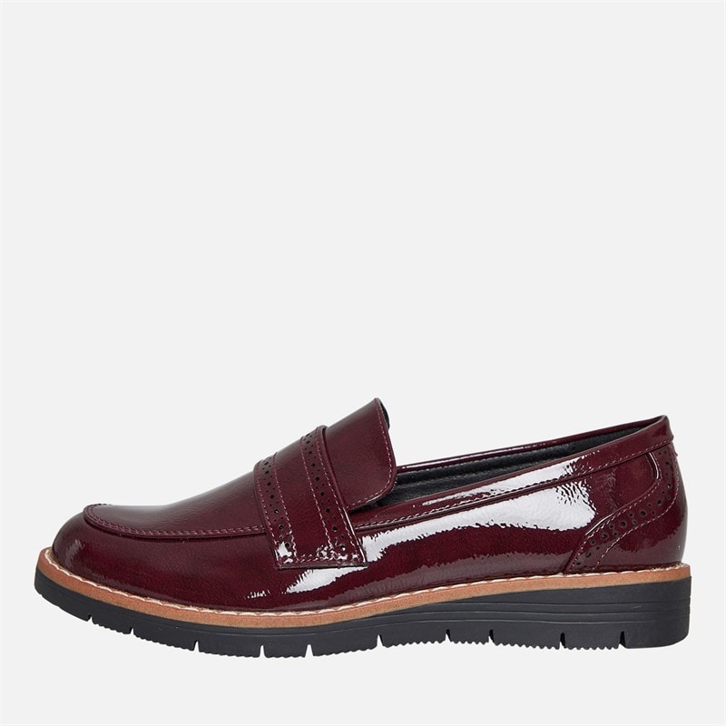 Board Angels Womens Dianne Loafers Burgundy Patent