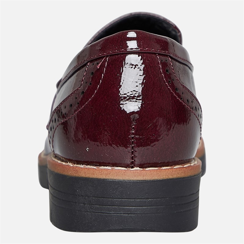 Board Angels Womens Dianne Loafers Burgundy Patent - Image 3