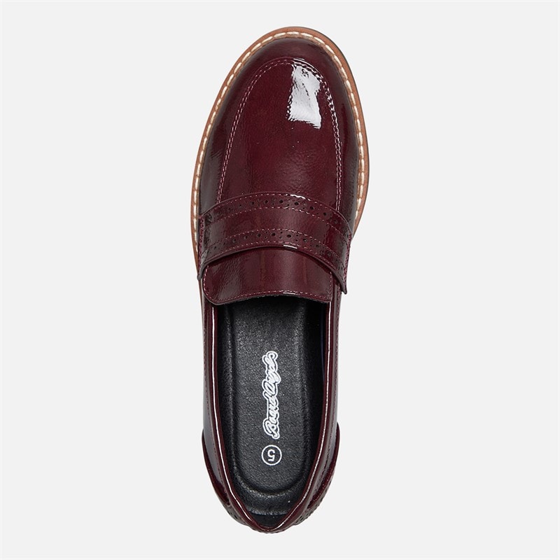 Board Angels Womens Dianne Loafers Burgundy Patent - Image 4