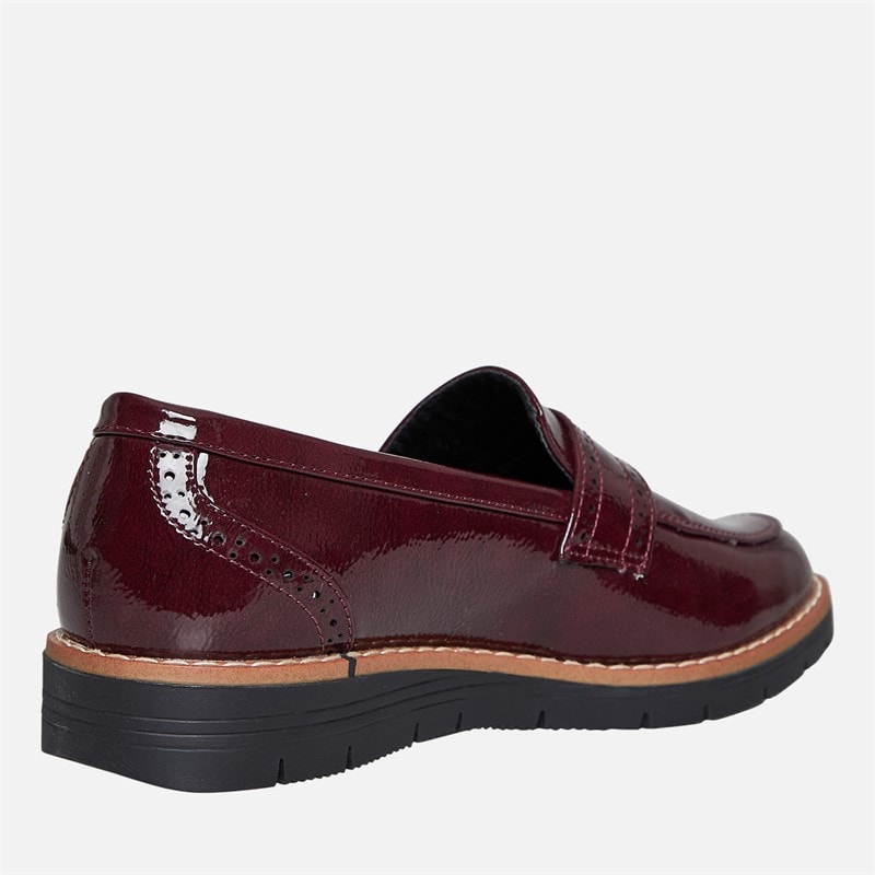 Board Angels Womens Dianne Loafers Burgundy Patent - Image 5