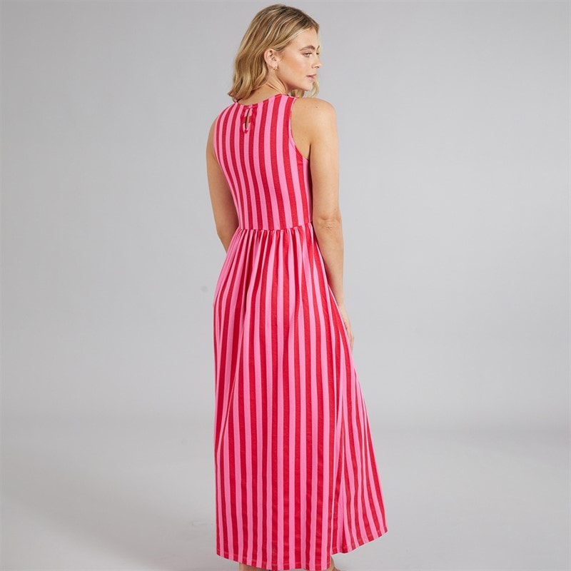 Board Angels Womens Maxi Striped Dress Pink Stripe - Image 2