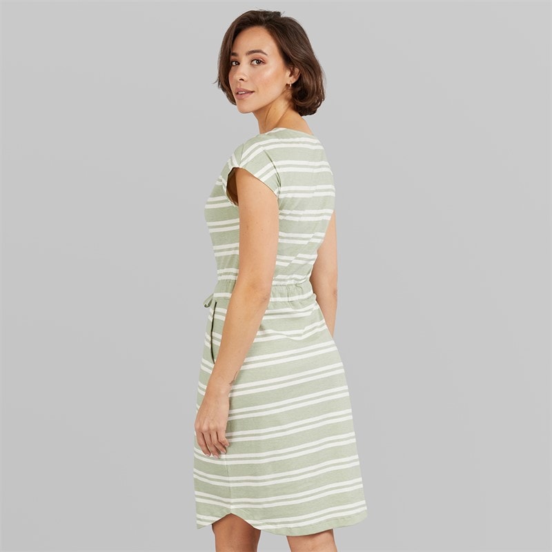 Board Angels Womens Tie Waist Dress Sage Stripe - Image 2