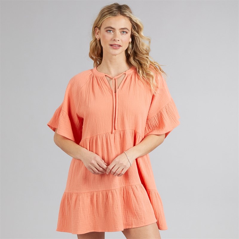 Board Angels Womens Smock Dress Coral - Image 3