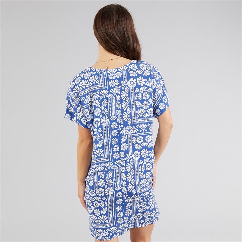 Board Angels Womens Shirt Dress Blue Print - Image 2