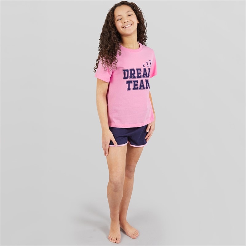 Board Angels Girls T-Shirt And Shorts Pyjama Set Multi - Image 3