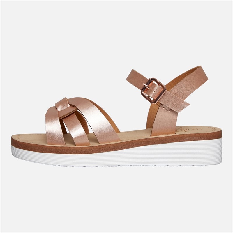 Board Angels Girls Ankle Strap Sandals Rose Gold - Image 2