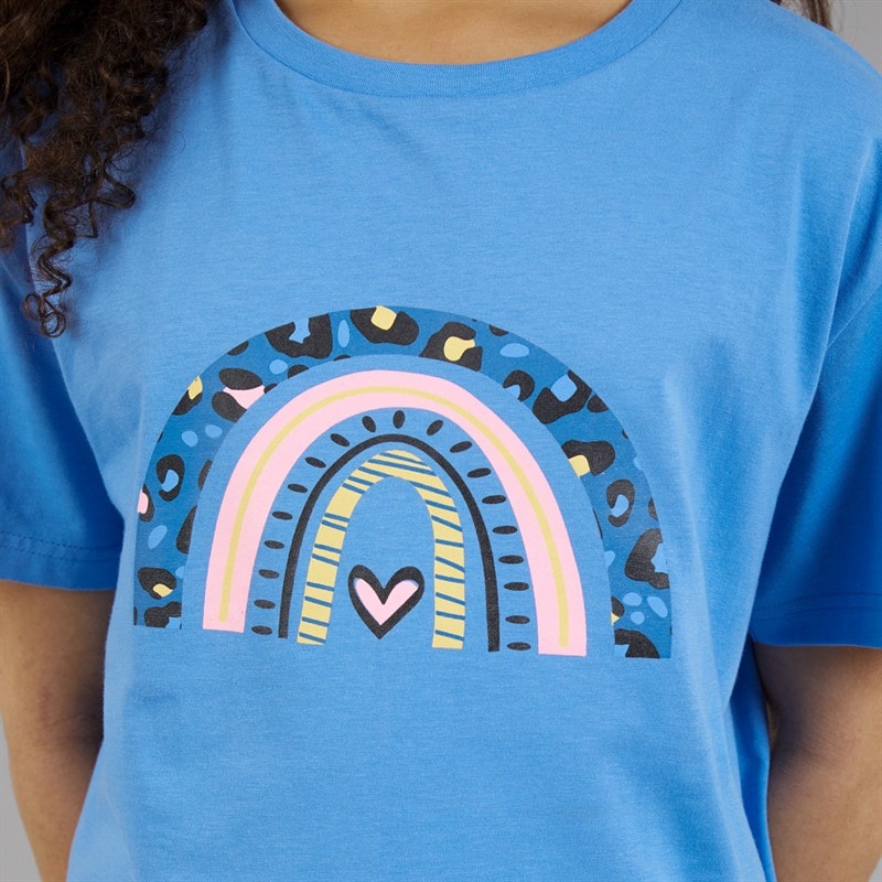Board Angels Girls Two Pack T-Shirts And Shorts PJ Sets Blue/White - Image 3