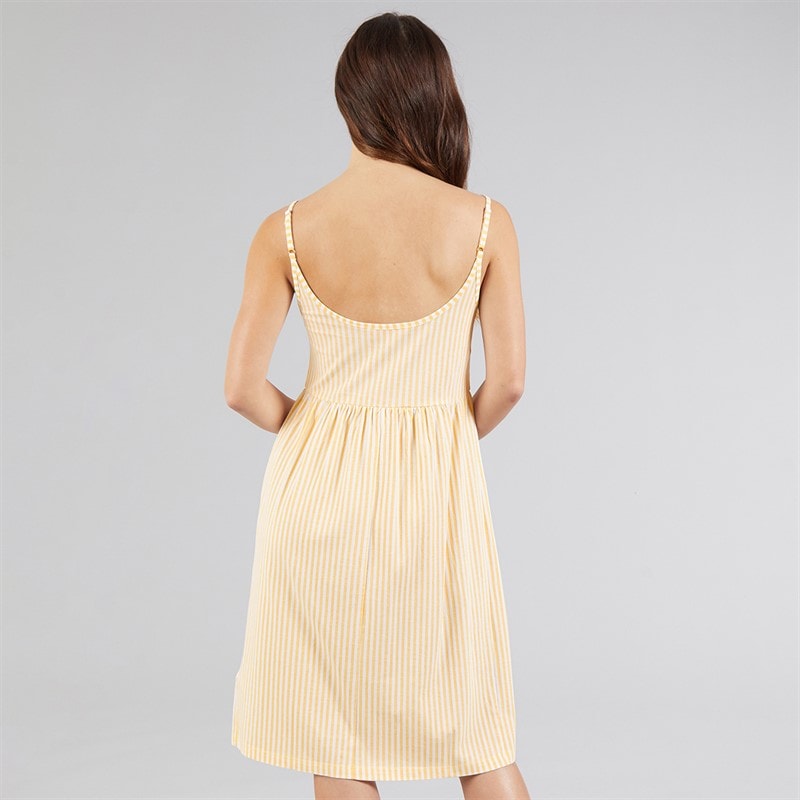 Board Angels Womens Strappy Midi Striped Dress Buttermilk Stripe - Image 2