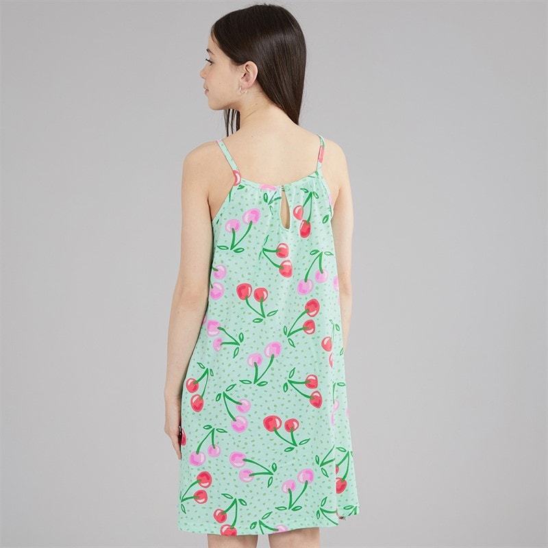 Board Angels Girls Cherry Dress Mint Print - Image 2