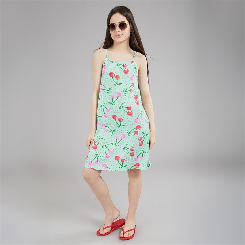 Board Angels Girls Cherry Dress Mint Print - Image 3