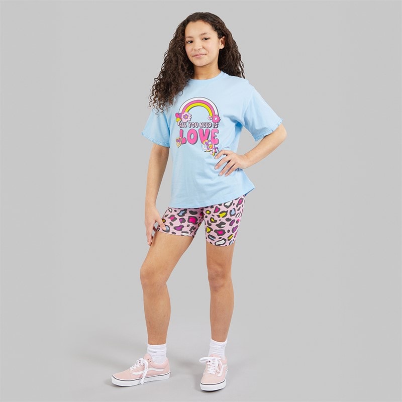 Board Angels Girls T-Shirt And Leopard Shorts Set Pink/Purple - Image 4