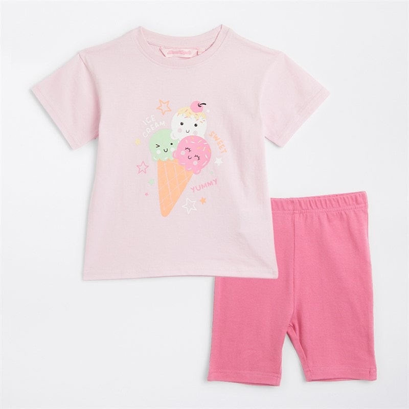 Board Angels Girls Printed Three Pack T-Shirts And Cycle Shorts Sets Multi - Image 2