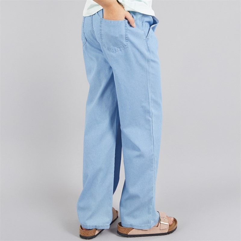 Board Angels Girls Wide Leg Pull On Jeans Light Wash - Image 2