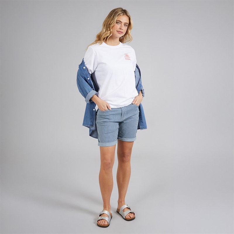 Board Angels Womens Striped Shorts Blue Stripe - Image 3