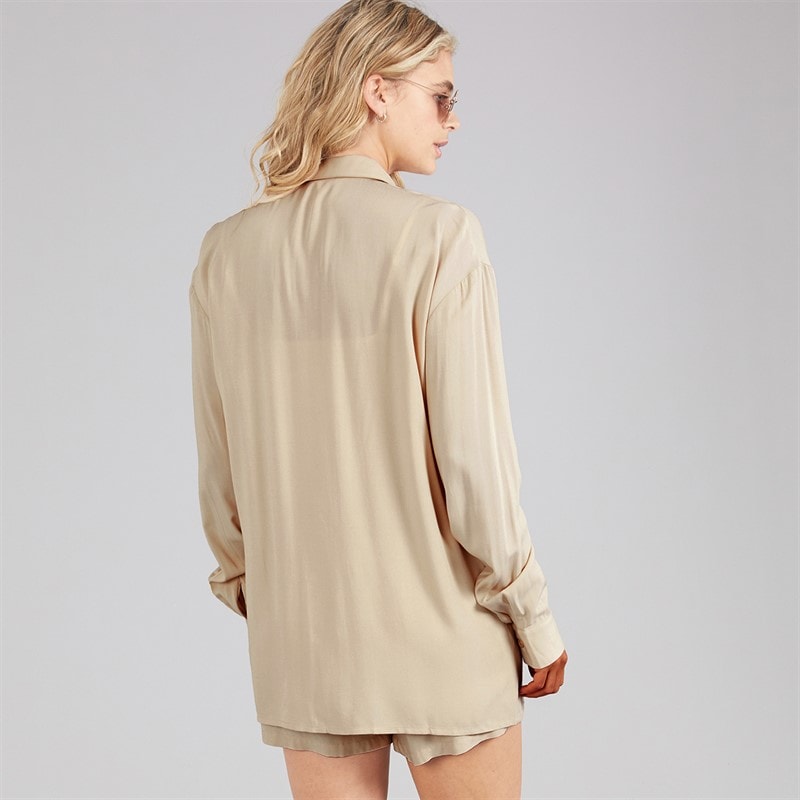 Board Angels Womens Set Long Shirt And Shorts Set Ecru - Image 2