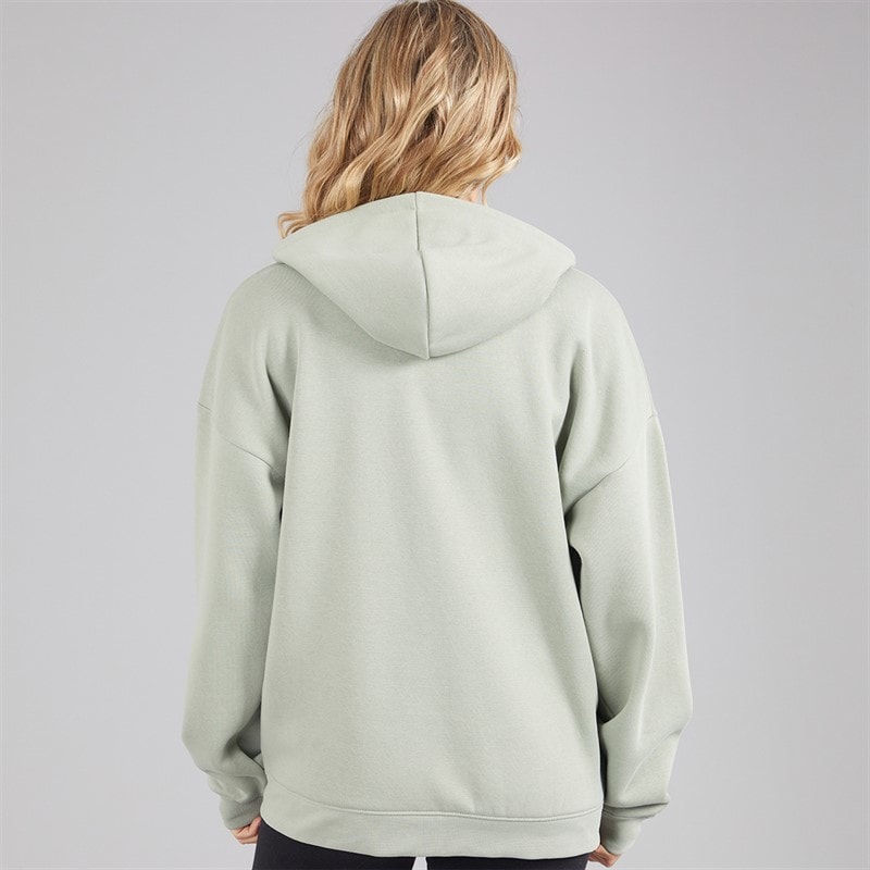 Board Angels Womens Oversized Zip-Through Hoodie Olive - Image 2