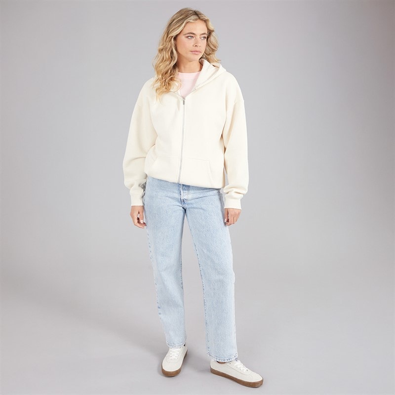 Board Angels Womens Oversized Zip-Through Hoodie Almond - Image 3