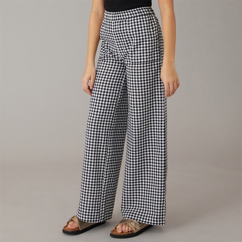 Board Angels Girls Gingham Trousers Black/White