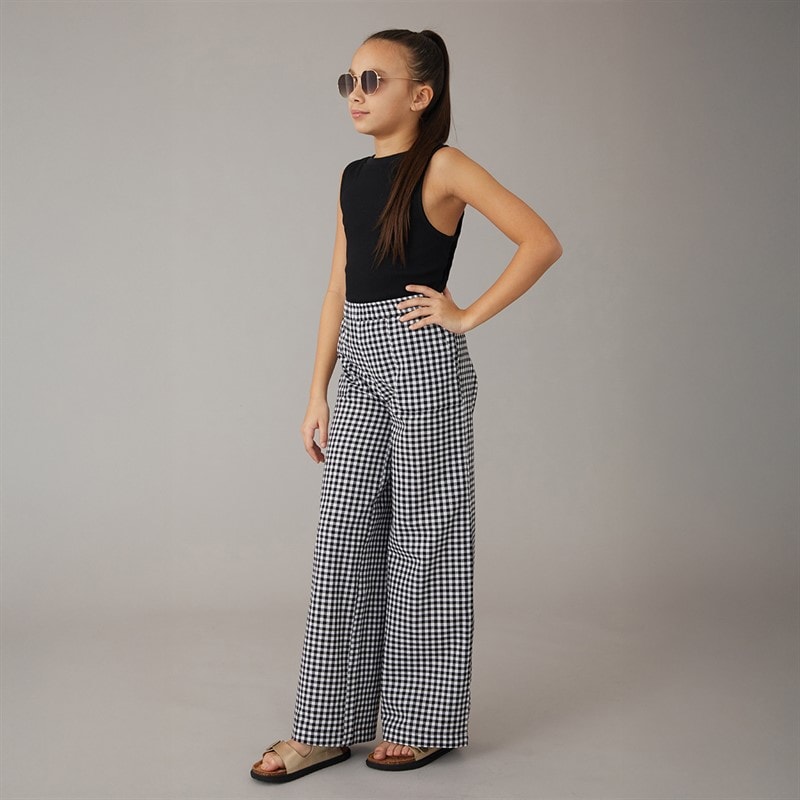 Board Angels Girls Gingham Trousers Black/White - Image 3