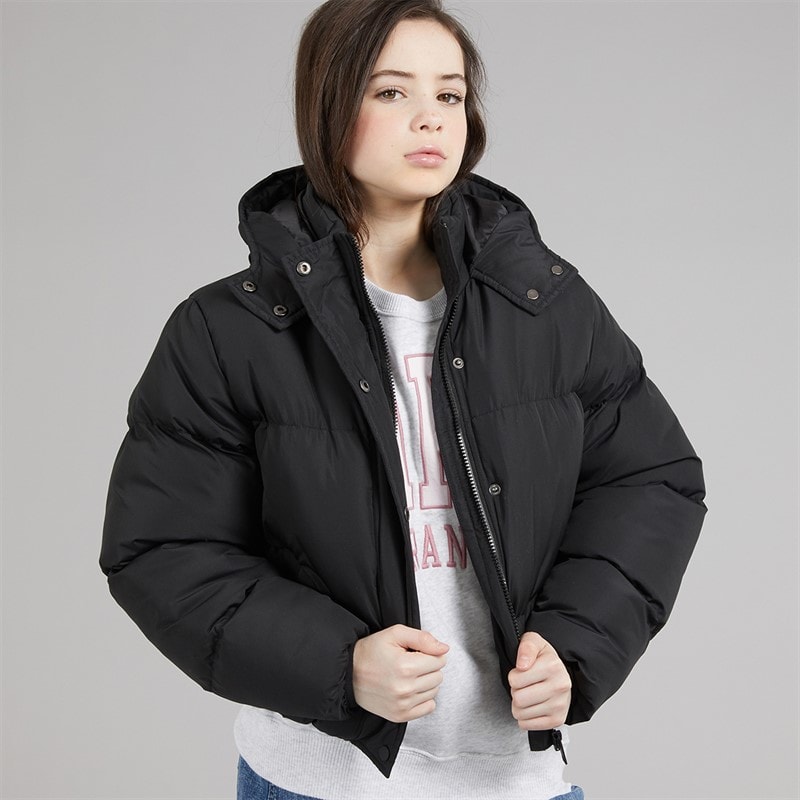 Board Angels Girls Short Puffer Jacket Black
