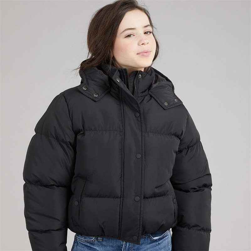 Board Angels Girls Short Puffer Jacket Black - Image 3