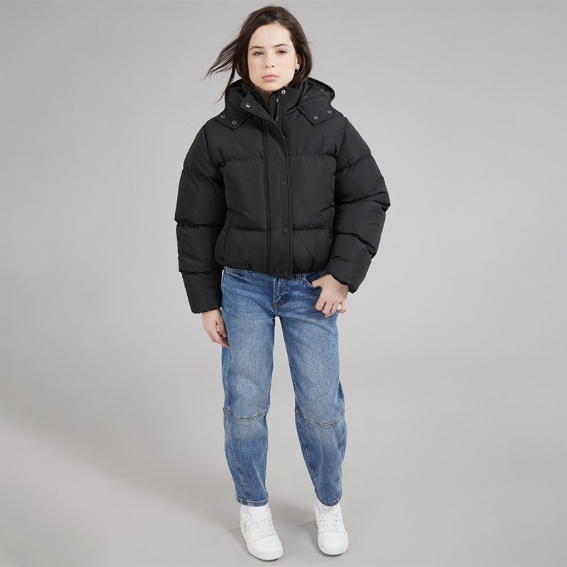 Board Angels Girls Short Puffer Jacket Black - Image 4