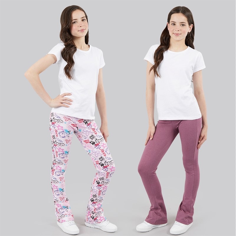 Board Angels Girls Two Pack Yoga Style Leggings Dusky Grape/Graffiti Duskygrape/Graffiti - Image 3