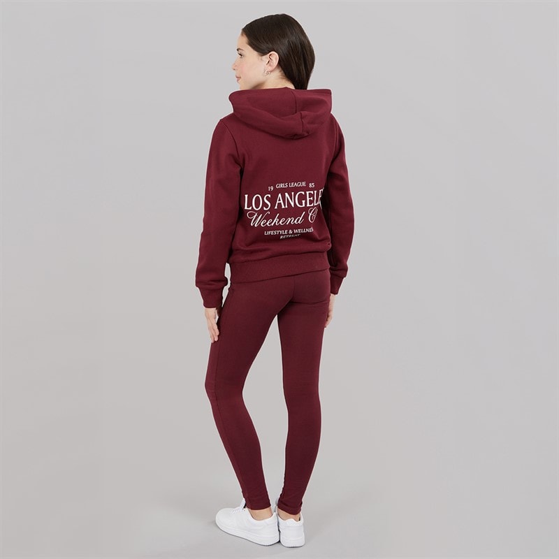 Board Angels Girls Collegiate Hoodie And Leggings Set Zinfandel - Image 2