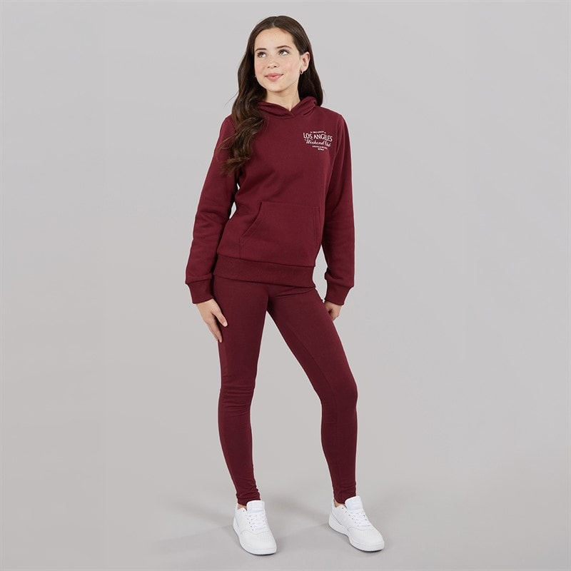 Board Angels Girls Collegiate Hoodie And Leggings Set Zinfandel - Image 3