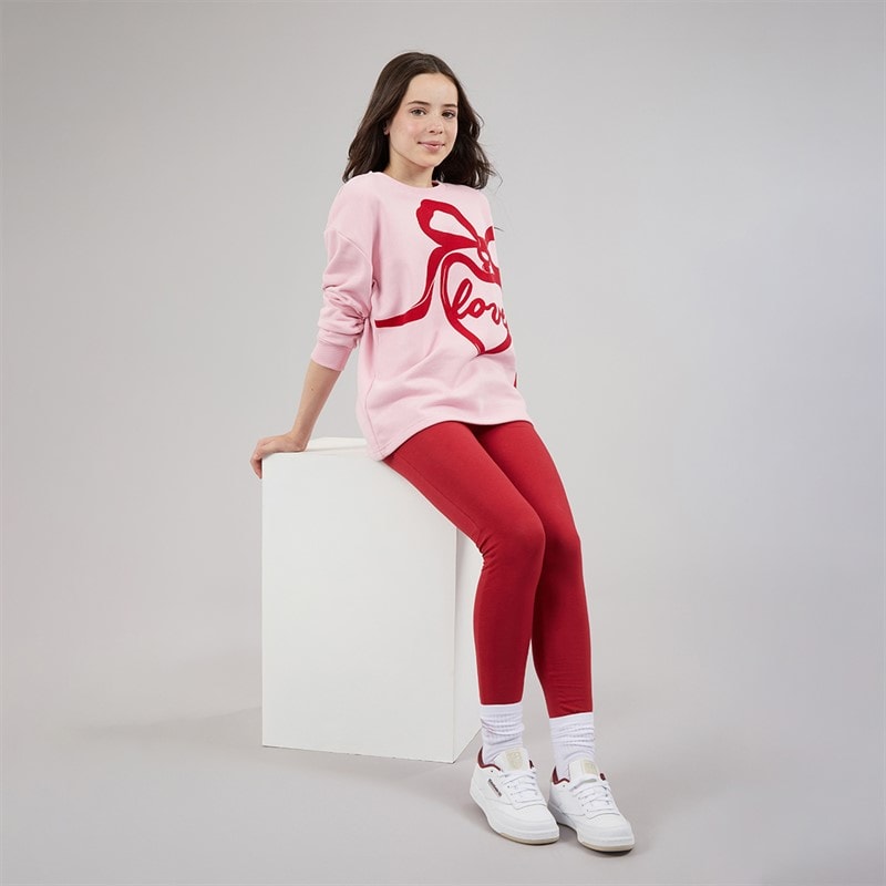 Board Angels Girls Collegiate Sweatshirt And Leggings Set Rose Shadow/Haute Red - Image 4